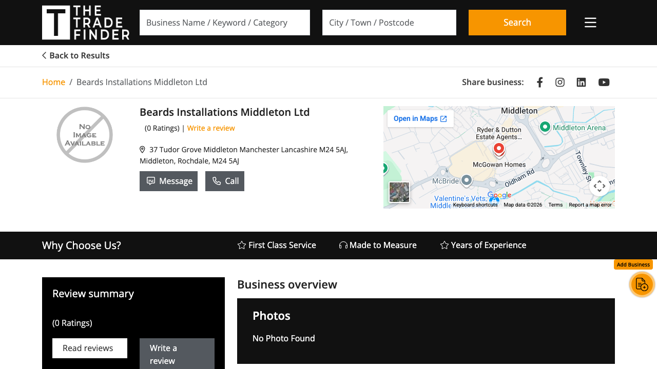 BEARDS INSTALLATIONS (MIDDLETON) LIMITED website preview