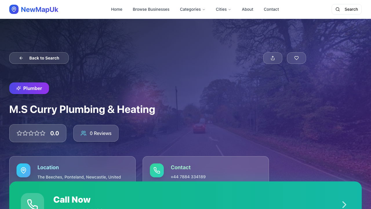 CHRIS CURRY PLUMBING LIMITED website preview
