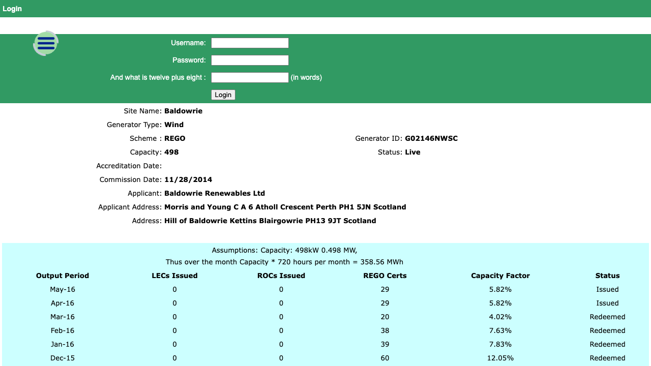 BALDOWRIE RENEWABLES LIMITED website preview