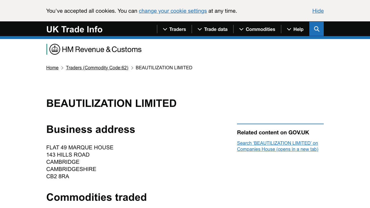 BEAUTILIZATION LIMITED website preview