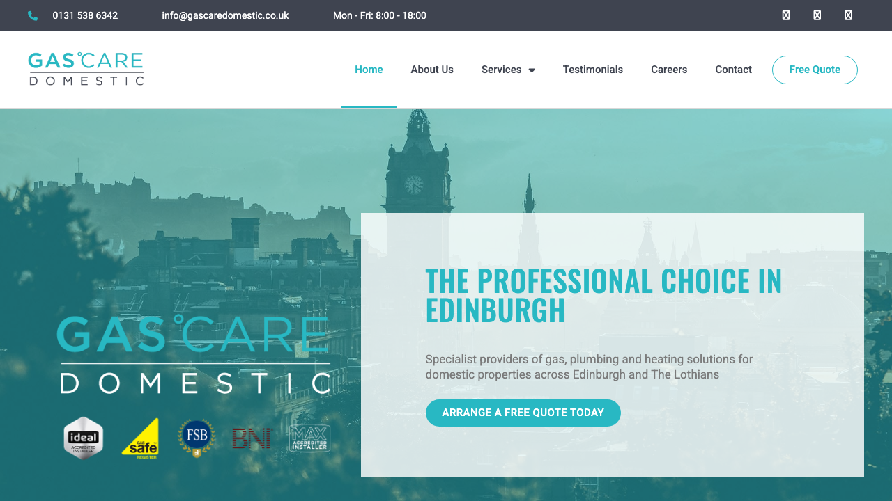 GASCARE DOMESTIC LTD website preview