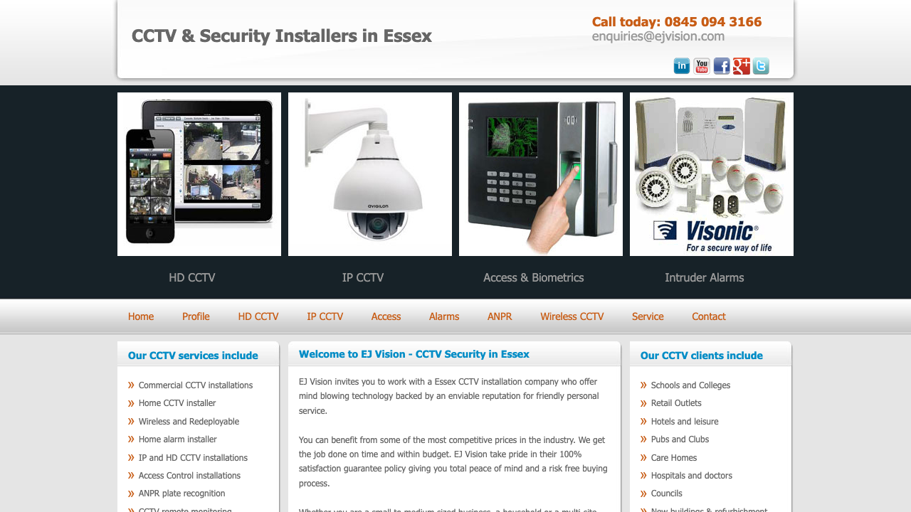 EJ VISION LIMITED website preview