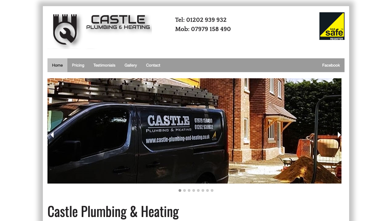 CASTLE PLUMBING & HEATING LIMITED website preview