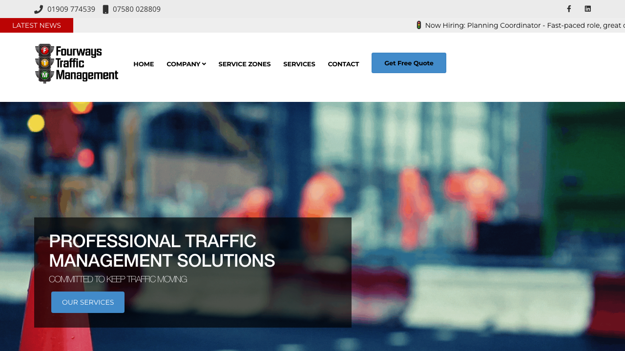 FOURWAYS TRAFFIC MANAGEMENT LTD website preview
