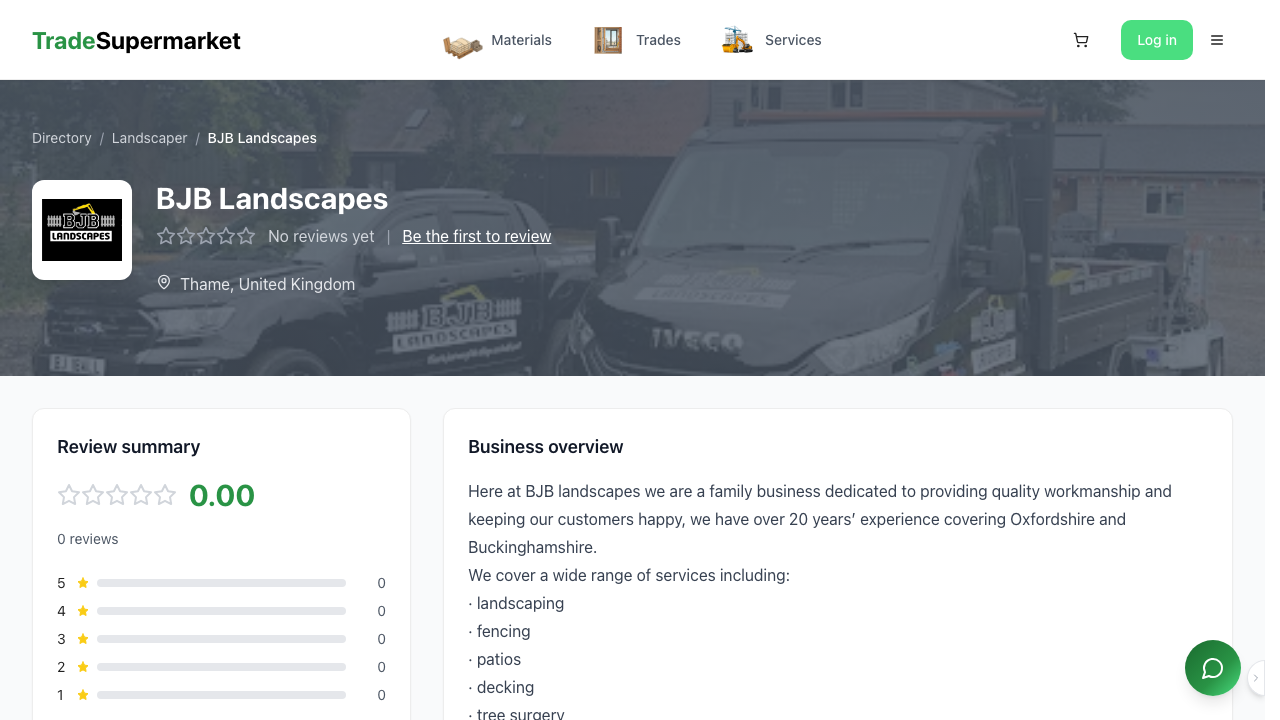 BJB LANDSCAPES LTD website preview