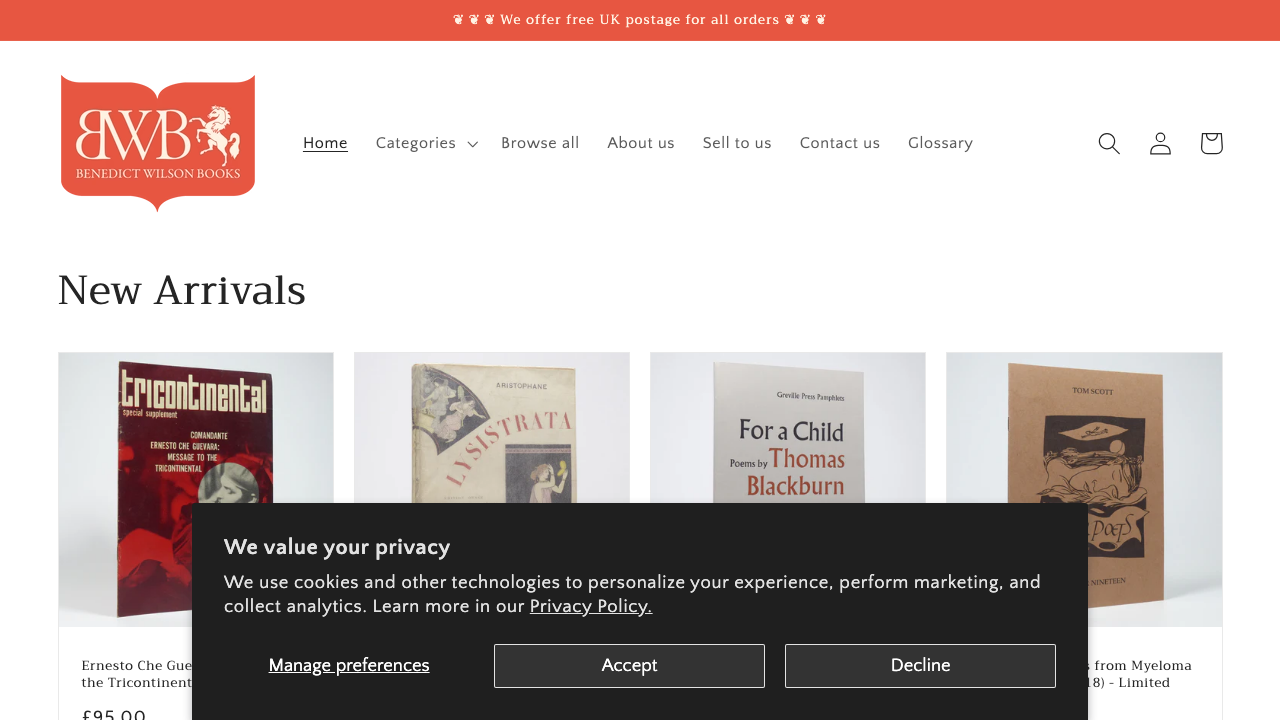 BENEDICT WILSON BOOKS LTD website preview