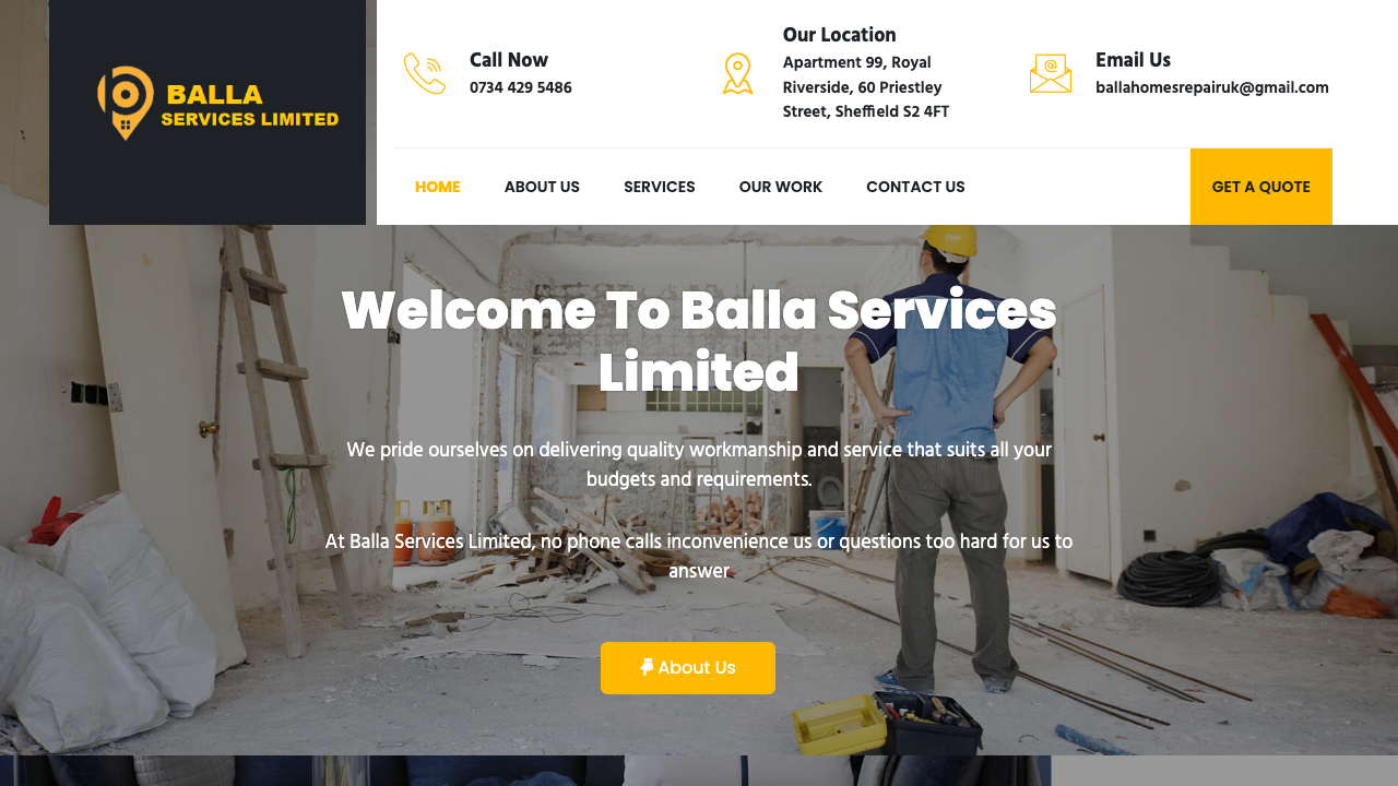 BALLA SERVICES LIMITED website preview