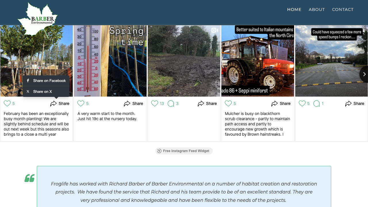 BARBER ENVIRONMENTAL LTD website preview