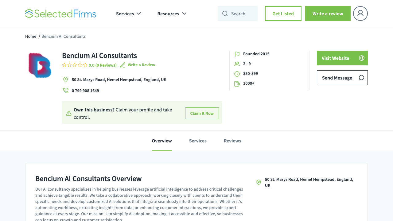 BENCIUM LTD website preview
