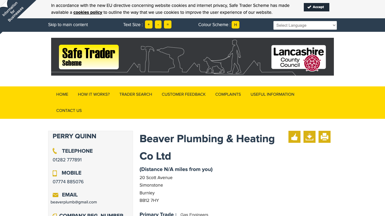 BEAVER PLUMBING AND HEATING CO. LIMITED website preview