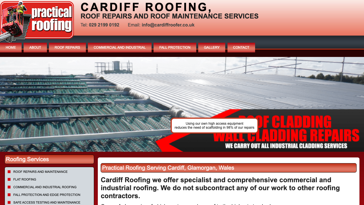 CARDIFF ROOFING LIMITED website preview
