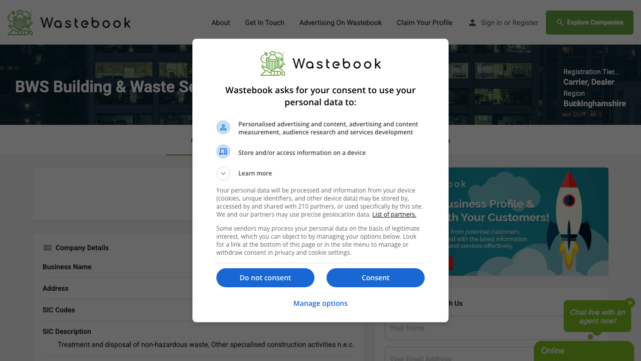BWS BUILDING & WASTE SERVICES LIMITED website preview