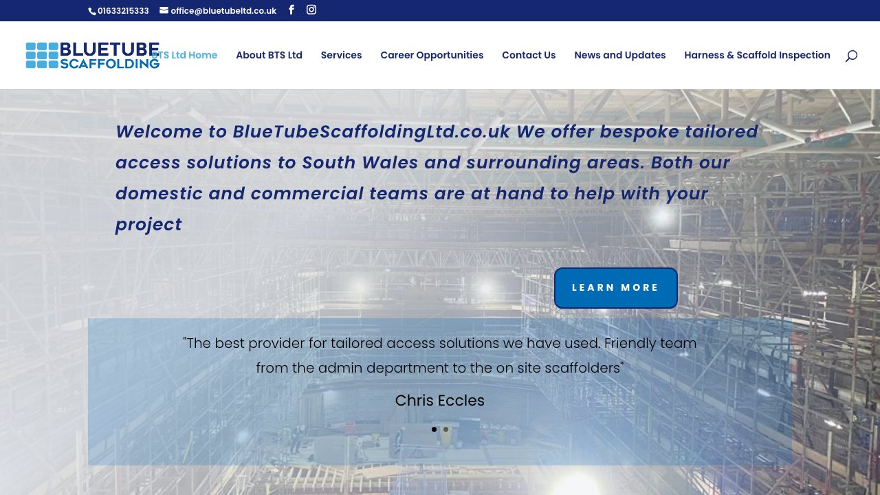 BLUETUBE SCAFFOLDING LTD website preview