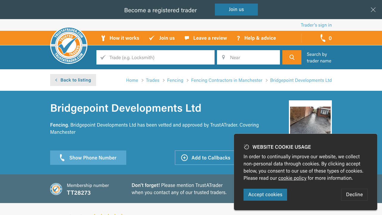 BRIDGEPOINT DEVELOPMENTS LIMITED website preview