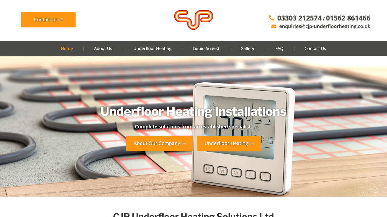 CJP UNDERFLOOR HEATING SOLUTIONS LIMITED website preview
