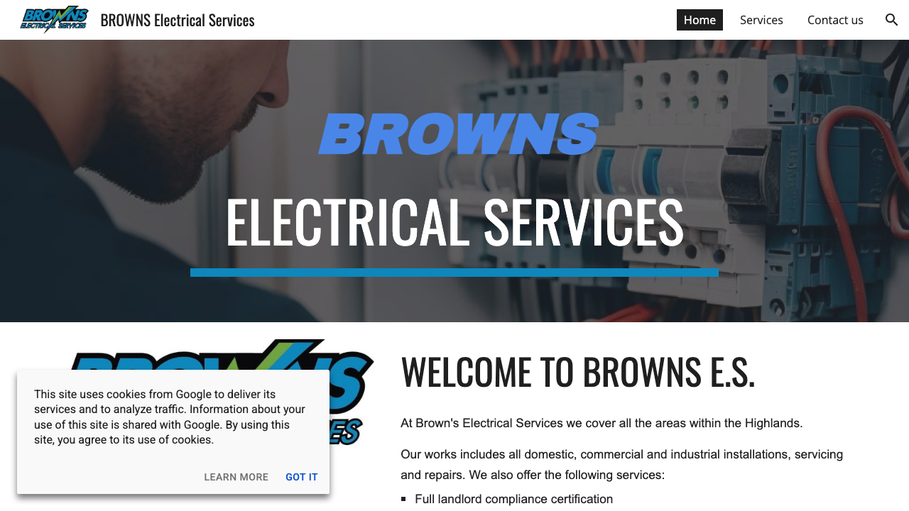 BROWN'S ELECTRICAL SERVICES (HIGHLAND) LTD website preview
