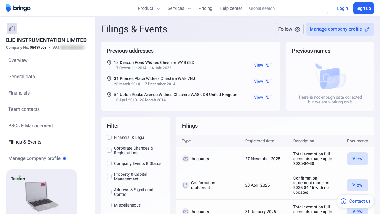 BJE INSTRUMENTATION LIMITED website preview
