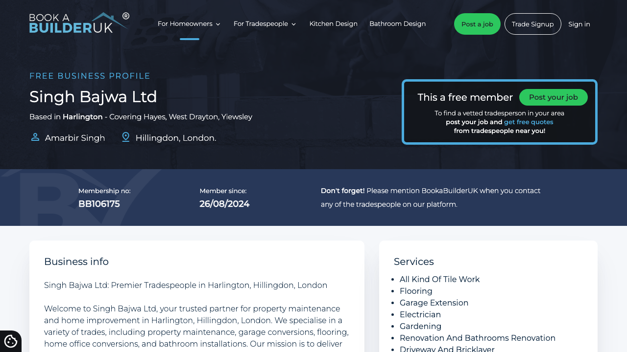 BAJWA CONSTRUCTION & DESIGN LTD website preview
