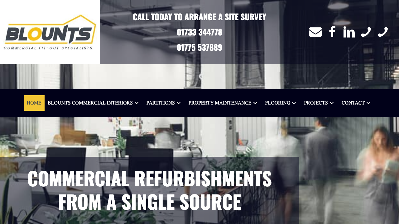 BLOUNTS COMMERCIAL INTERIORS LIMITED website preview