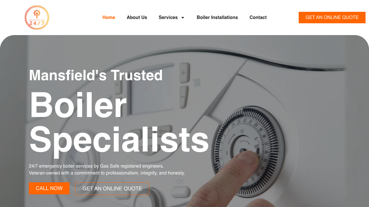 BOILER BREAKDOWN 24/7 LTD website preview