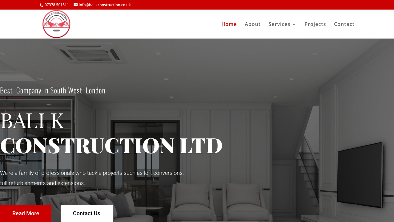 BALI K CONSTRUCTION LTD website preview