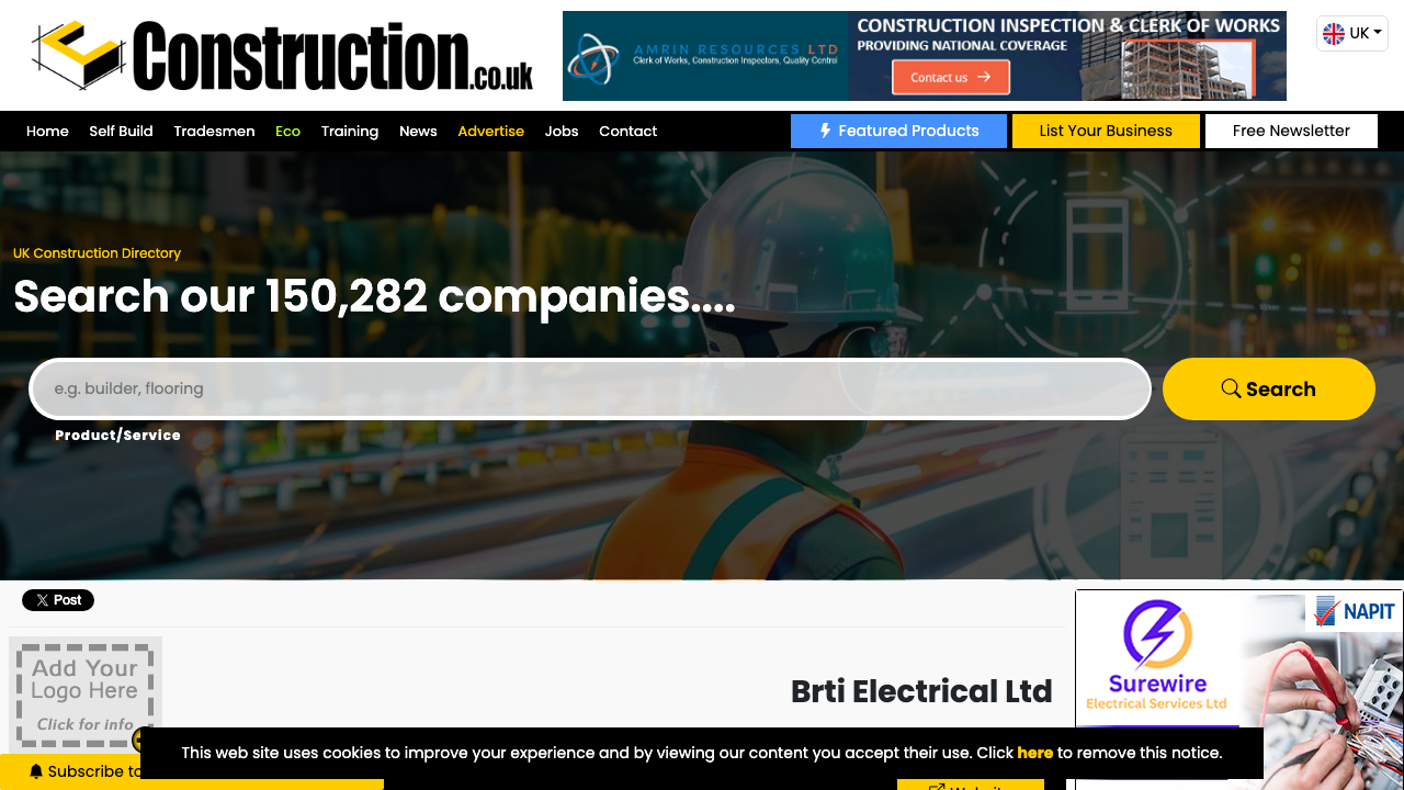 BRTI ELECTRICAL LIMITED website preview