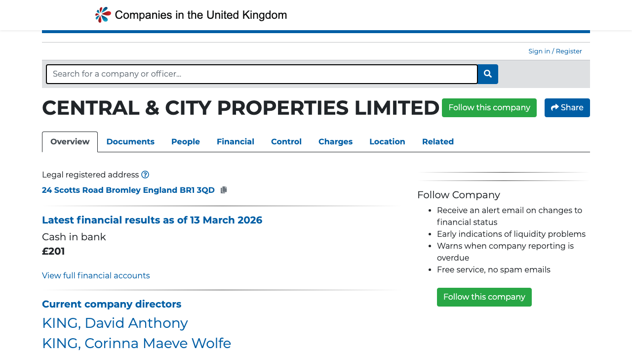 CENTRAL & CITY PROPERTIES LIMITED website preview