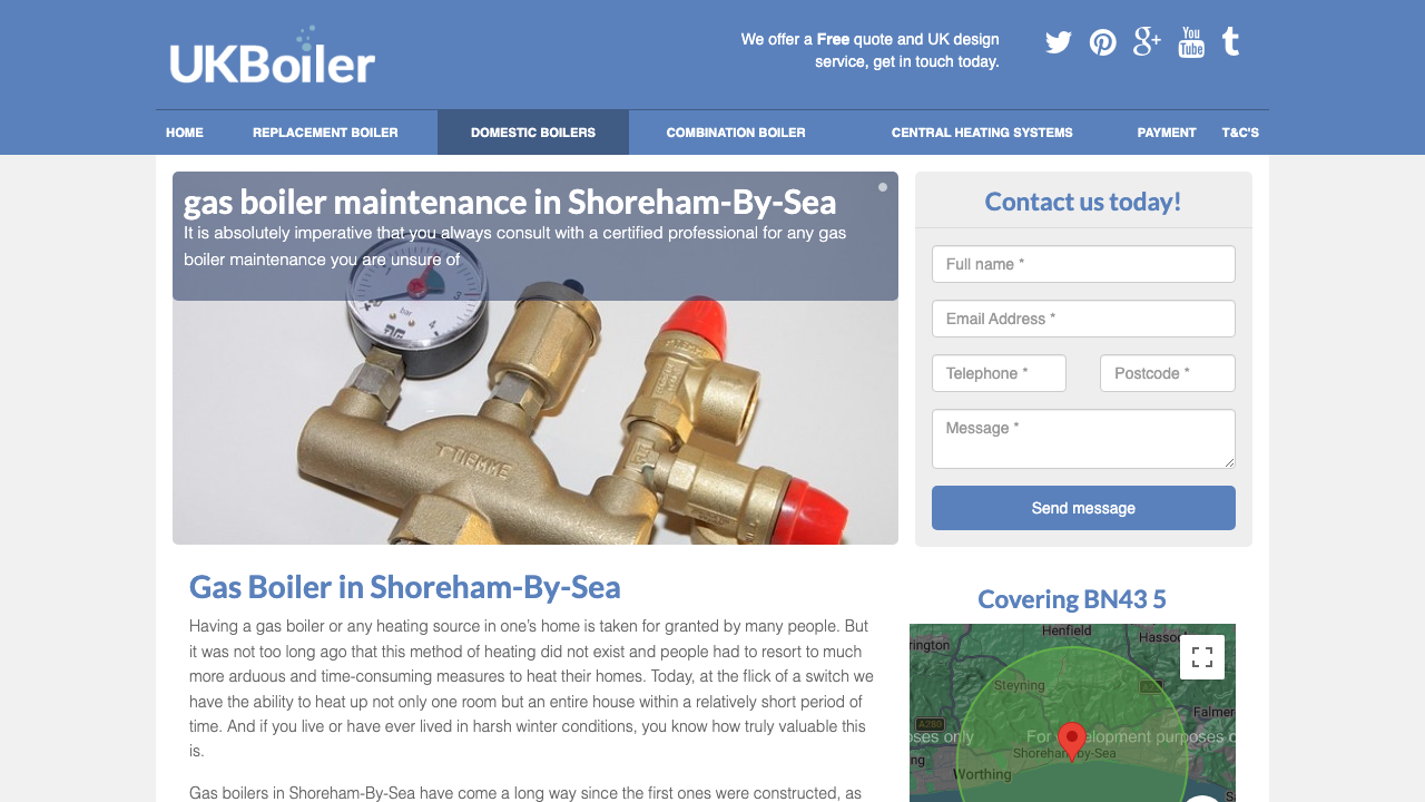 BOILERS OF SUSSEX LTD website preview