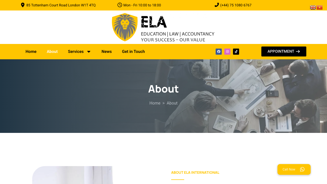 ELA SERVICES LTD website preview