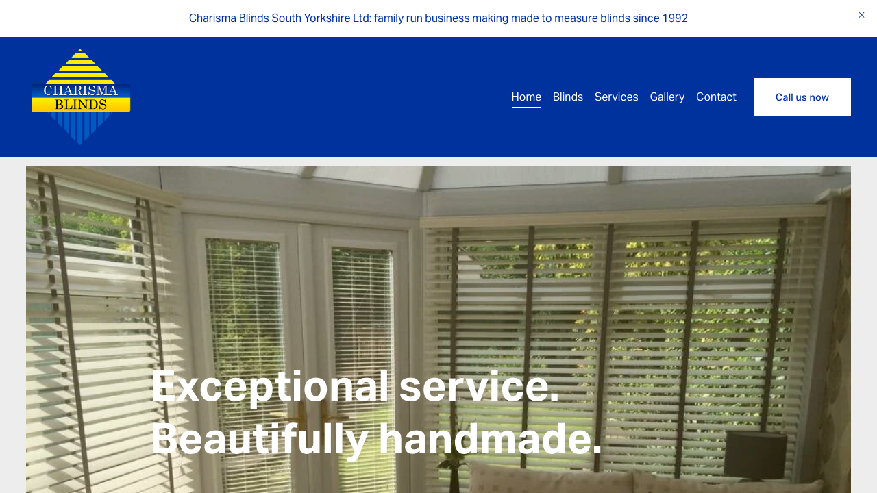 CHARISMA BLINDS (SOUTH YORKSHIRE) LIMITED website preview