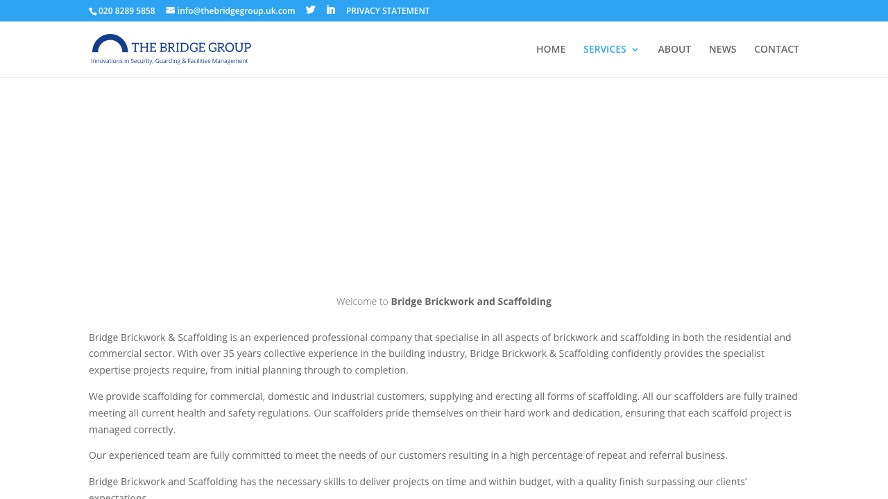 BRIDGE BRICKWORK AND SCAFFOLDING LIMITED website preview