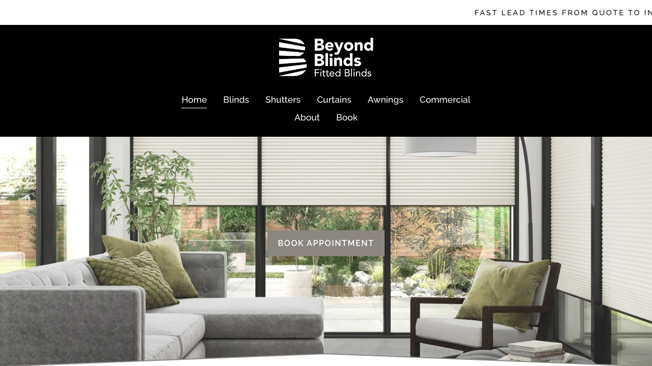 BEYOND BLINDS & SHUTTERS LTD website preview