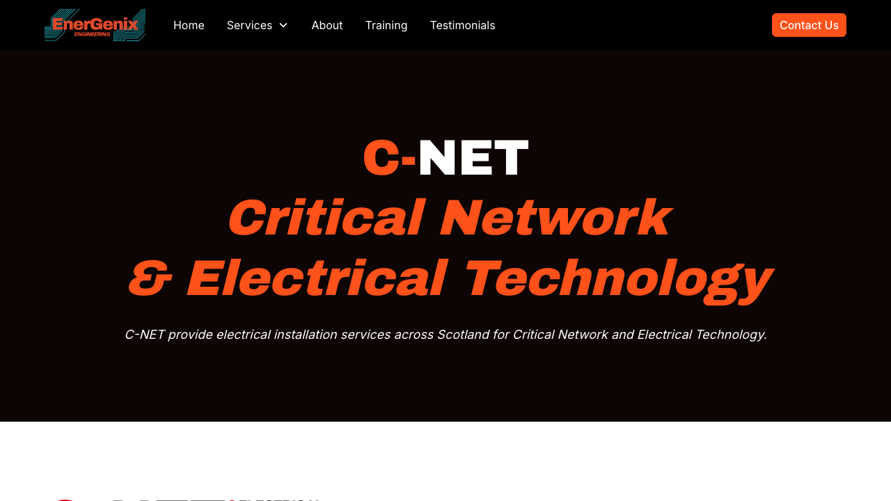 C-NET (CRITICAL NETWORK & ELECTRICAL TECHNOLOGY) LTD website preview