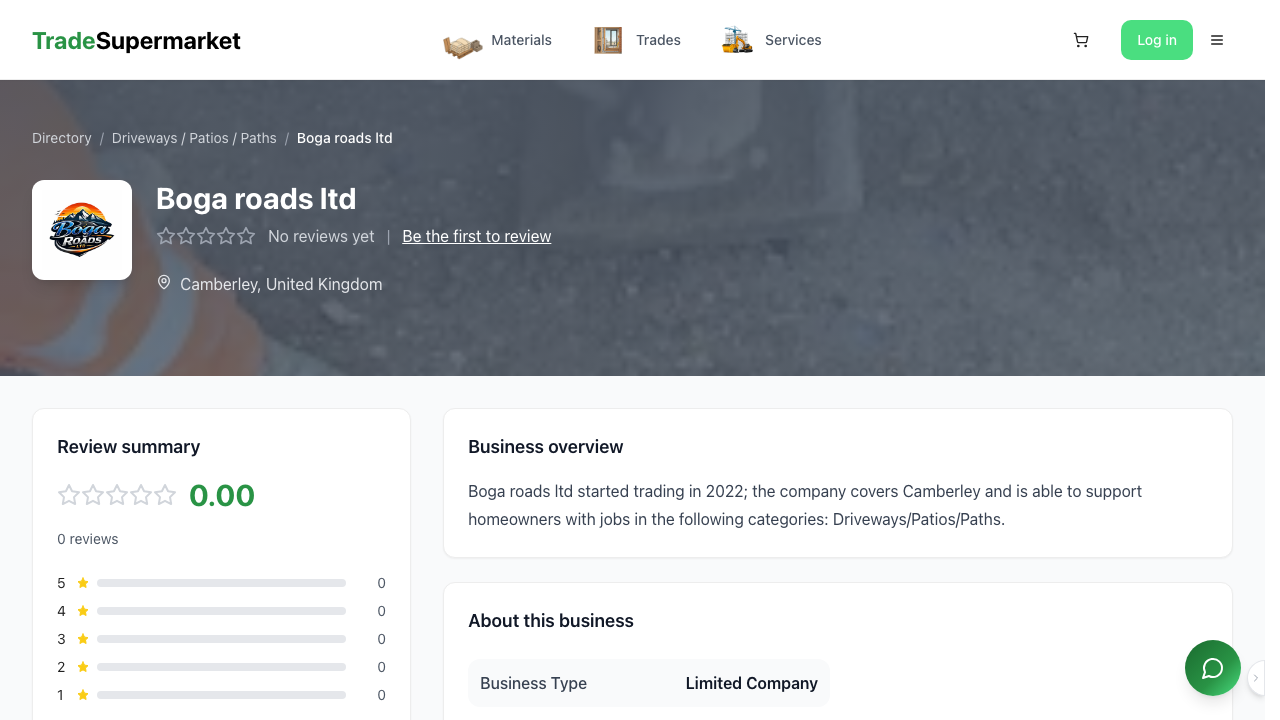 BOGA ROADS LTD website preview