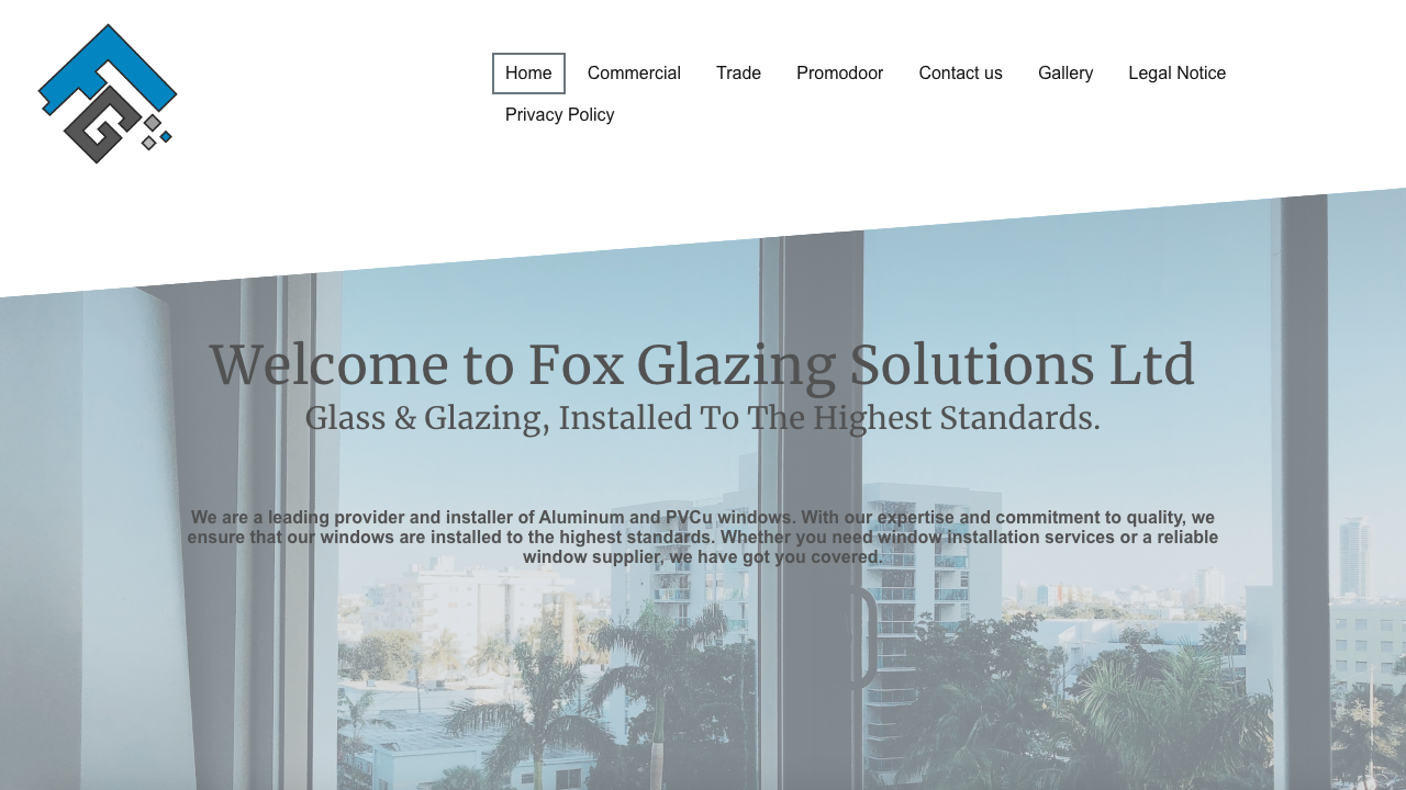 FOX GLAZING SOLUTIONS LIMITED website preview
