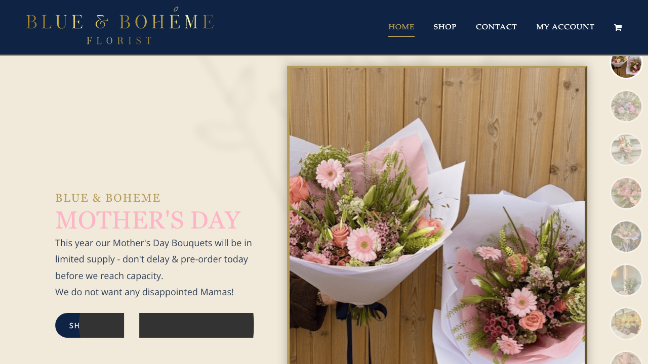 BLUE & BOHEME EVENT FLORISTRY LTD website preview