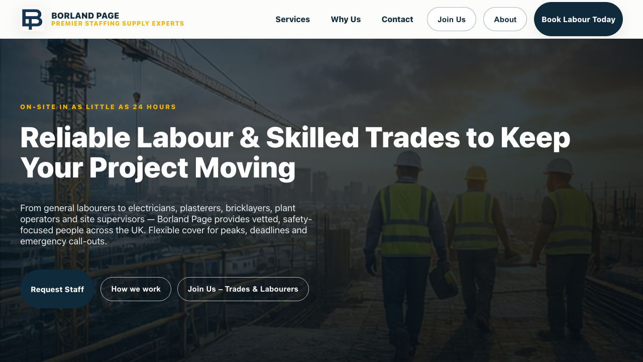 BORLAND PAGE LTD website preview