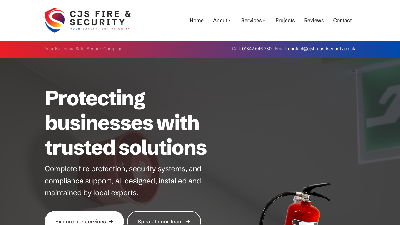 CJS FIRE AND SECURITY LTD website preview