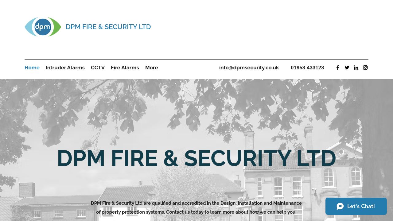 DPM FIRE & SECURITY LIMITED website preview