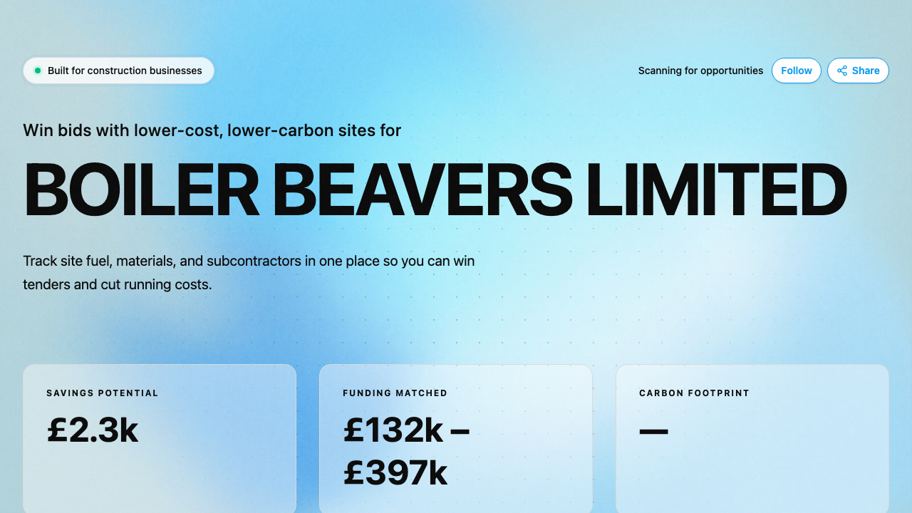 BOILER BEAVERS LIMITED website preview