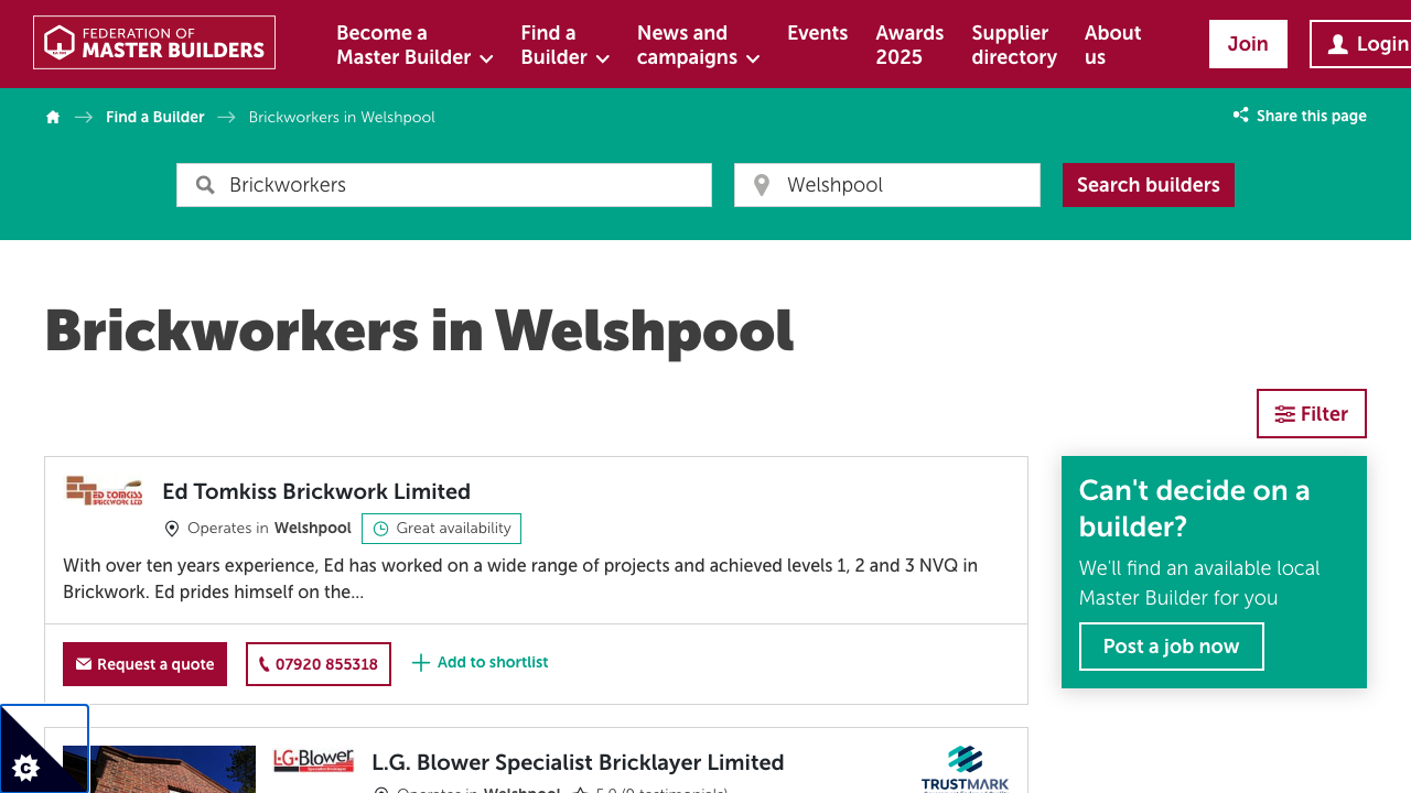 BRICKTEC BRICK-LAYING SERVICES LIMITED website preview