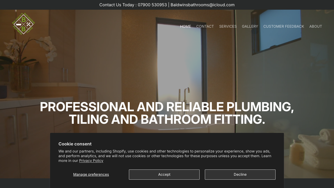 BALDWIN'S BATHROOMS LTD website preview