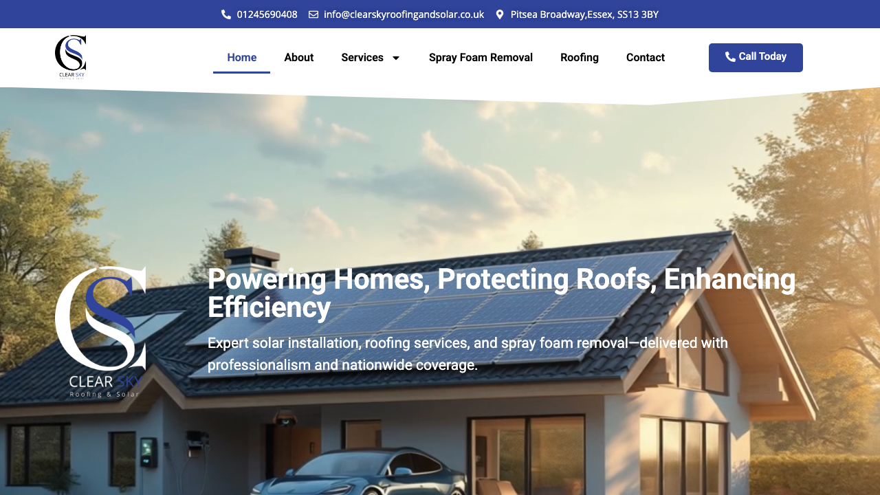 CLEARSKYROOFINGANDSOLAR LTD website preview