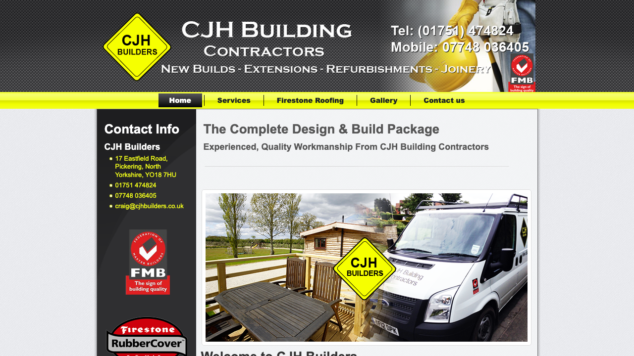 CJH BUILDING CONTRACTORS LTD website preview