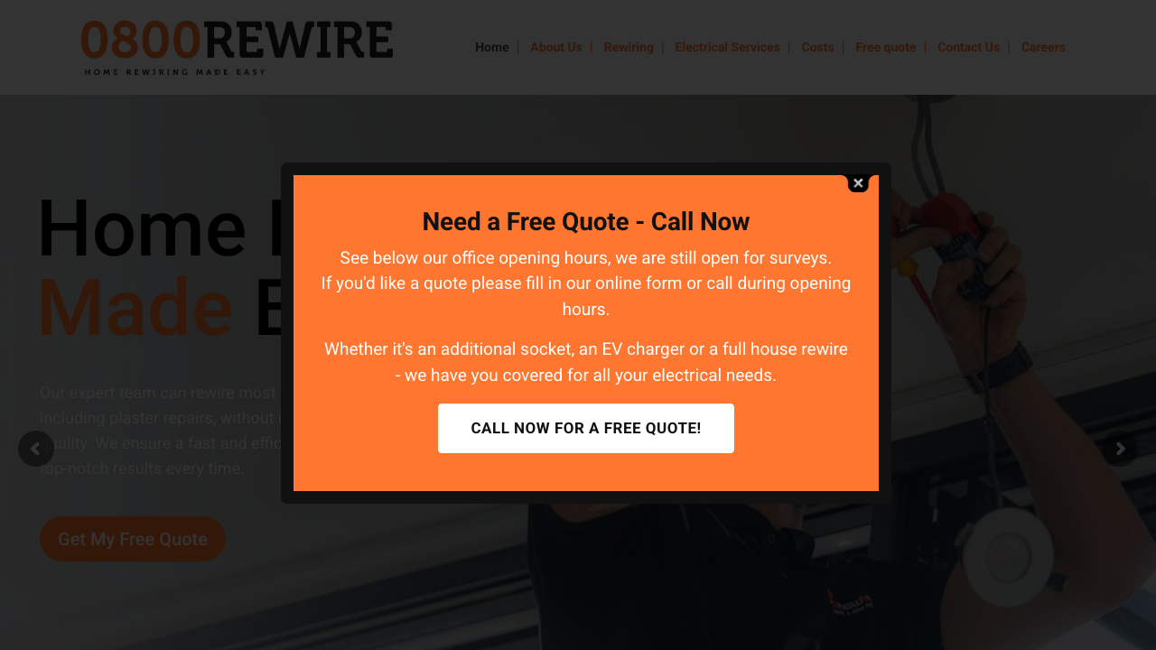 0800 REWIRE LIMITED website preview