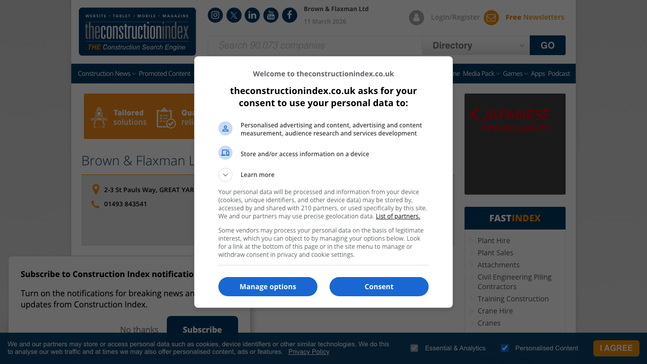 BROWN AND FLAXMAN DEVELOPMENTS LIMITED website preview