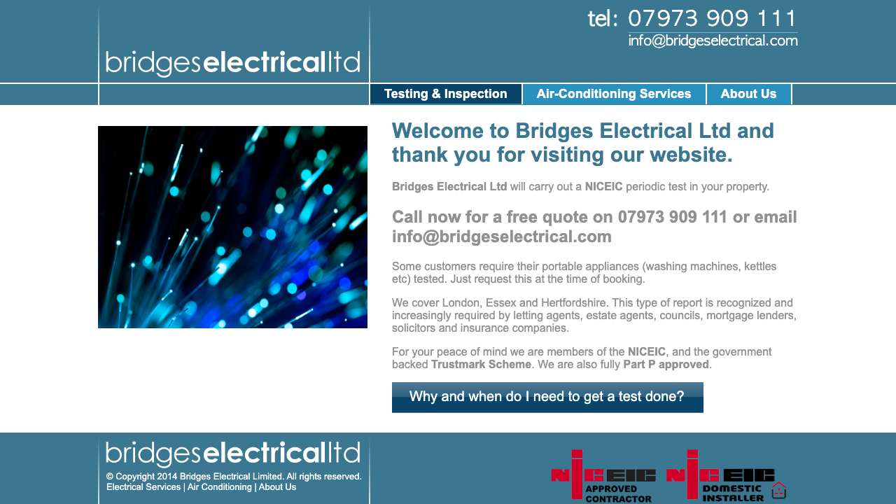 BRIDGES ELECTRICAL LIMITED website preview
