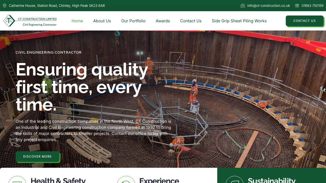 C.T. CONSTRUCTION LIMITED website preview