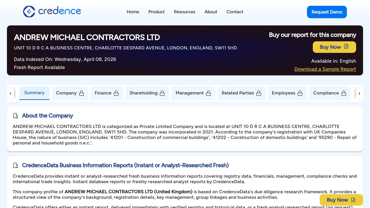 ANDREW MICHAEL CONTRACTORS LTD website preview