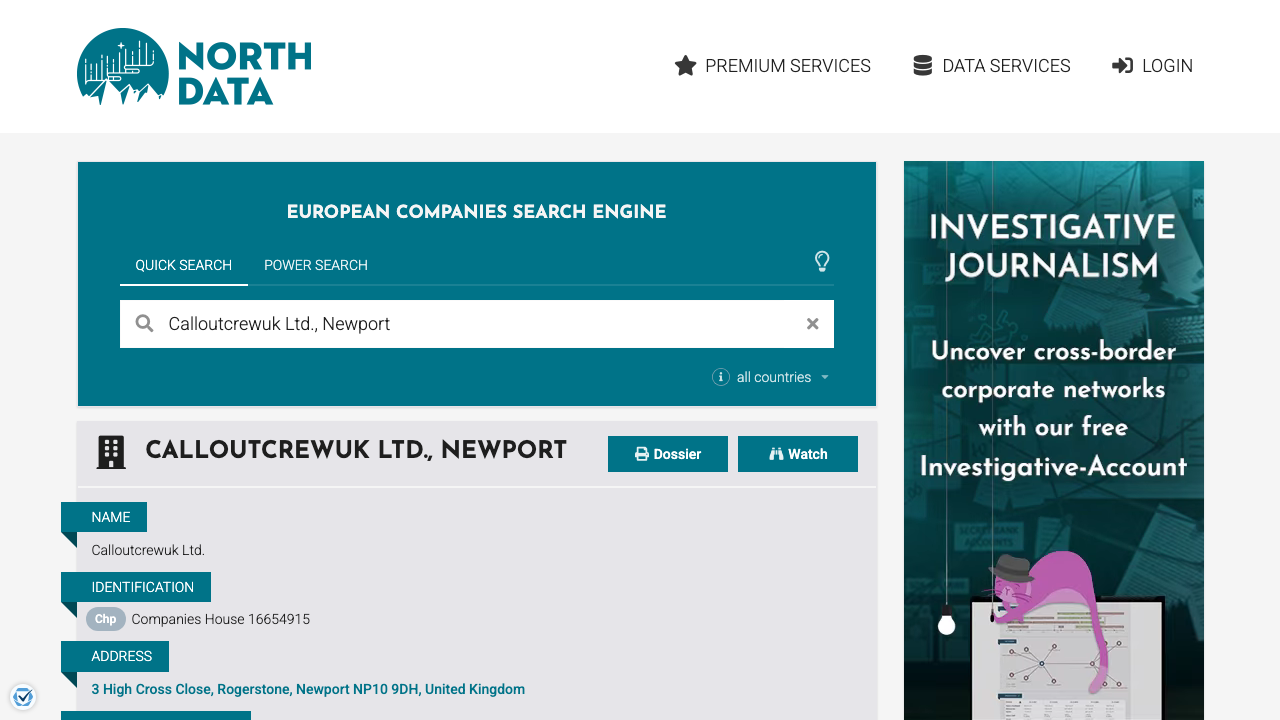 CALLOUTCREWUK LTD website preview